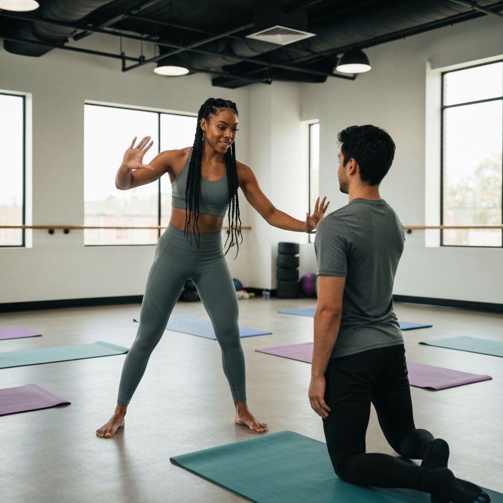 Instructor zeigt richtige Bewegungsform